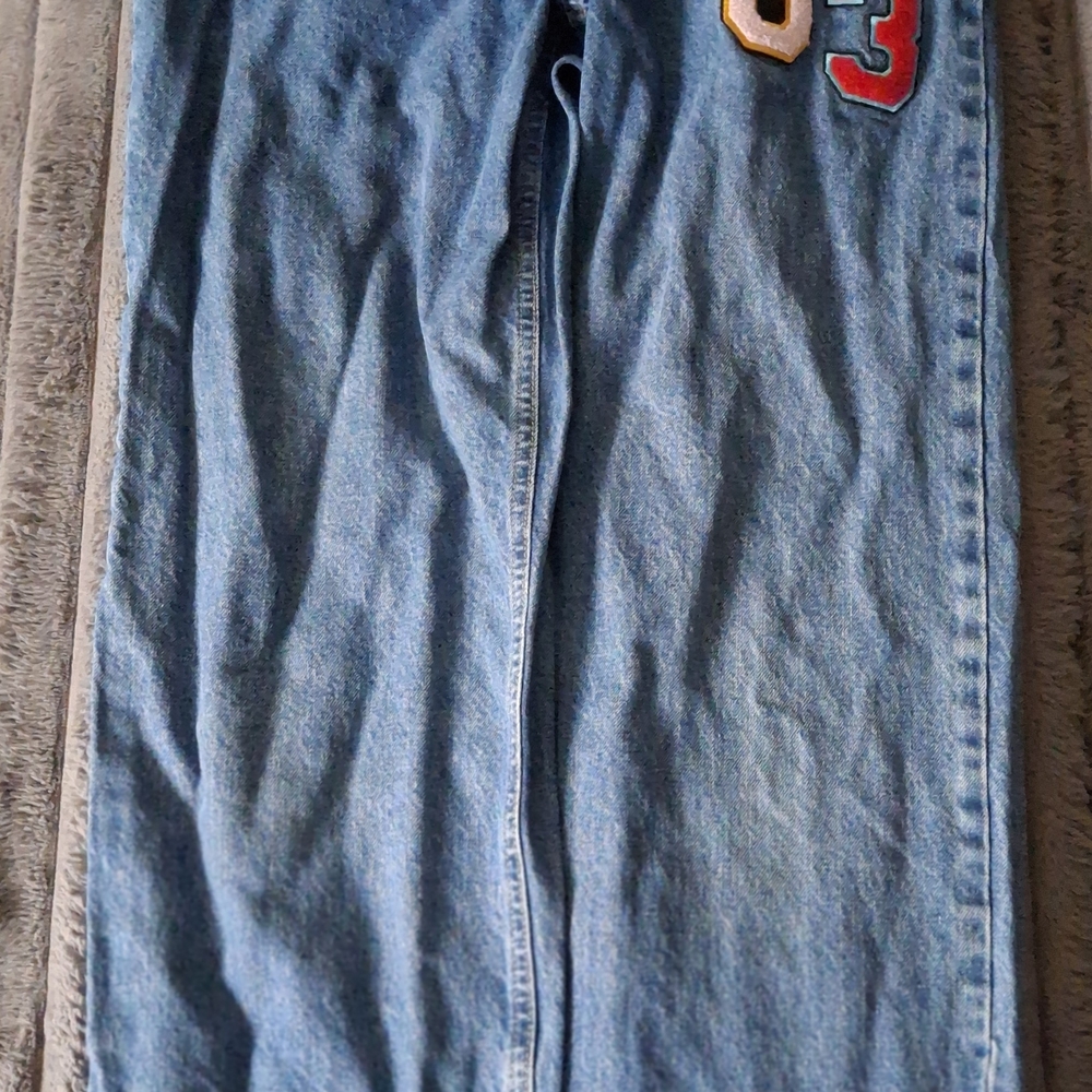 Wild Fable Blue Straight Leg Jeans with Embroidered Detail
